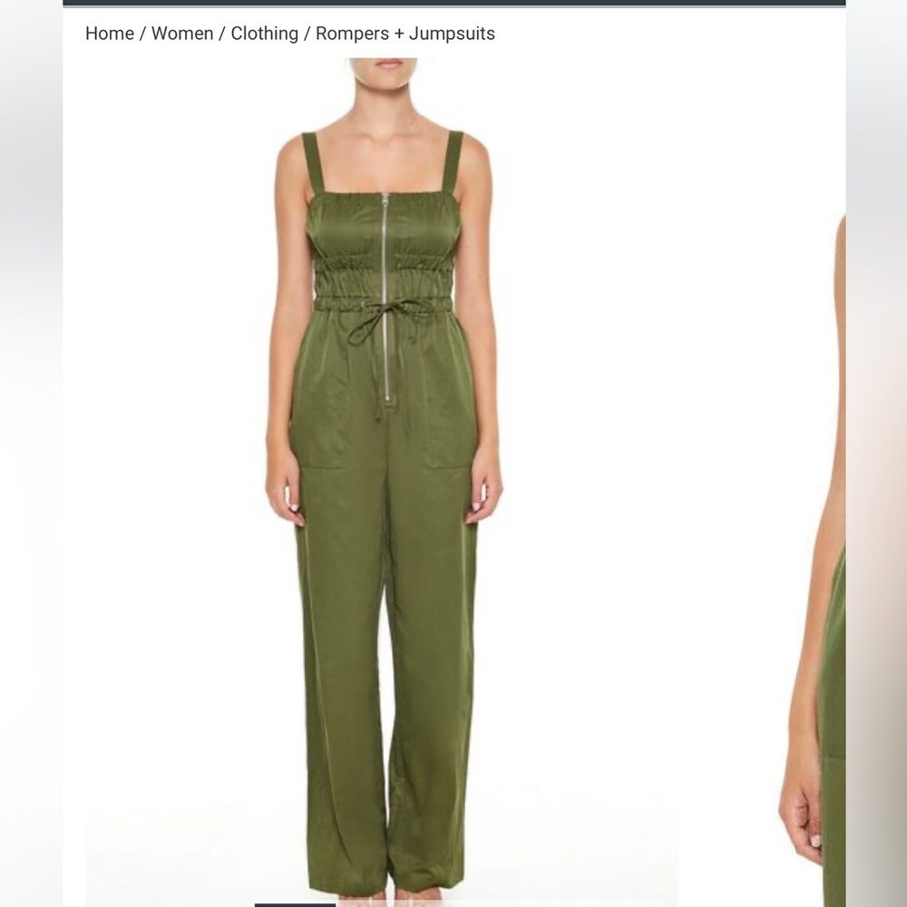 Zip-Up Tie-Front Jumpsuit
